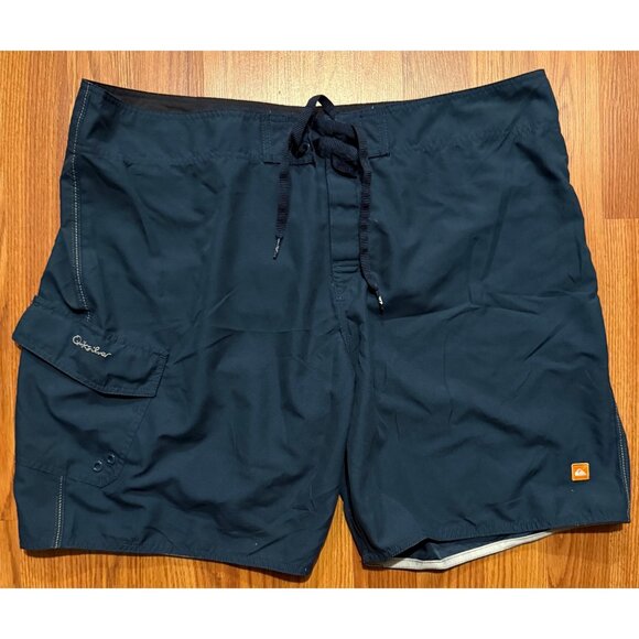 Vtg Quiksilver Board Shorts Mens 38 6" Navy Swim Trunks - Picture 1 of 7